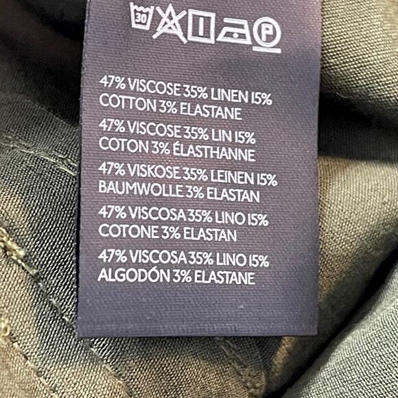 Anthropologie Maeve The Colette Magic Fabric Crop Wide-Leg Pants Green Sz 33 NEW - Picture 8 of 10